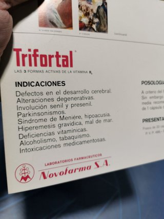 Coleccionismo 10 Laminas arte, publicidad de TRIFORTAL NOVOFARMA