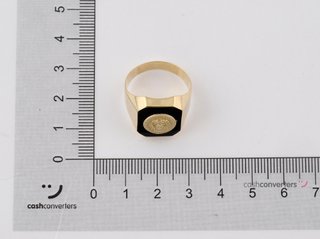 sello oro 18k con piedra con onix