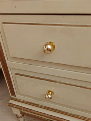 Cómoda vintage mármol rosa y oro