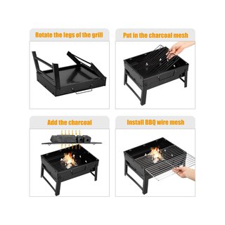 Uten Parrilla plegable carbón para acampar