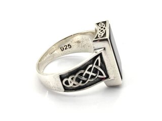 sello plata 925mm con piedra con onix