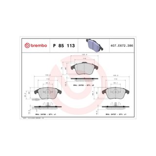 Brembo P 85 113 pastillas de freno calidad