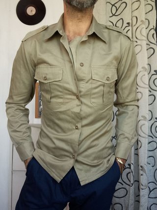 Camicia Kaki Vintage Militare Classic italy m