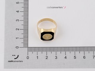 sello oro 18k con piedra con onix
