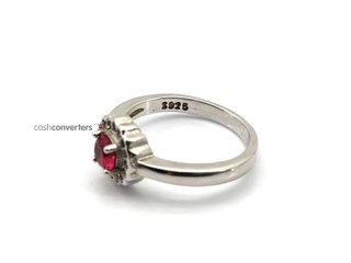 sortija plata 925mm con piedra con circonita