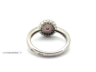 sortija plata 925mm con piedra con circonita