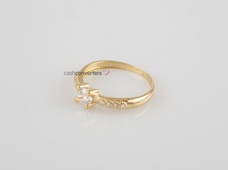 anillo oro 18k con piedra con circonita
