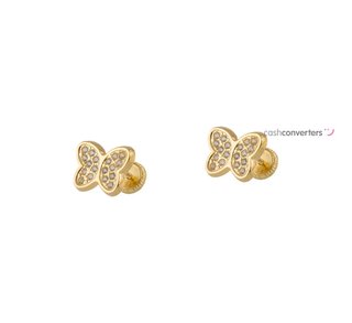 pendientes oro 18k con piedra con circonita