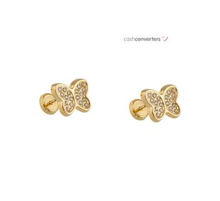 pendientes oro 18k con piedra con circonita