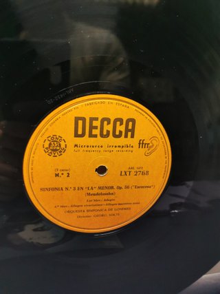 Disco, LP, vinilo - MENDELSSOHN - SINFONIA Nº 3 , SPAIN, DECCA, SINFONICA DE LONDRES, DR. GEORG SOLTI
