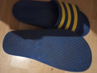 Chanclas Adidas Hombre Azul y Amarillo