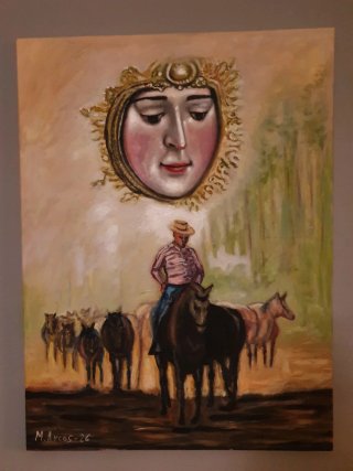 Óleo Virgen del Rocío Yeguada