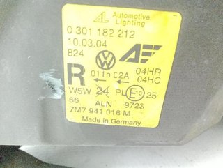 Seat 22380562 faro derecho 7m7941016m alhambra 7v8
