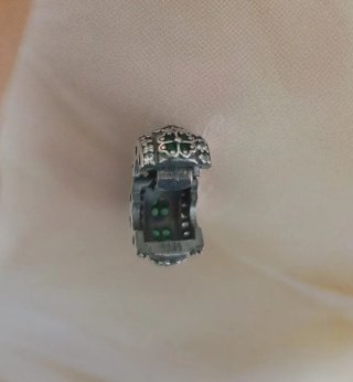 Abalorio Charm Clip Plata S925 Tréboles Verde