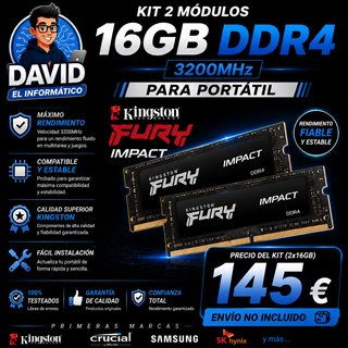 KIT 32GB DDR4 (2 X 16GB) KINGSTON FURY IMPACT