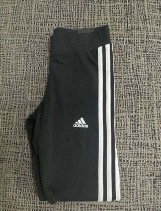 Mallas Adidas Negras con Rayas Blancas