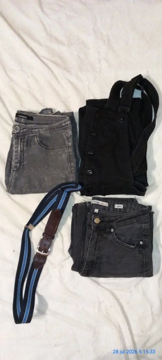 Lote 3 Pantalones Vaqueros+ cinturon Talla 32/34