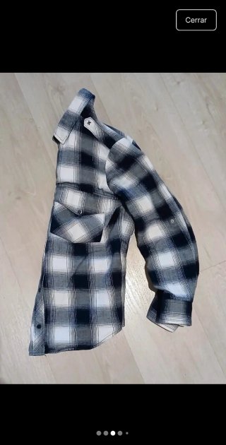 Camisa Zara cuadros azul y blanco