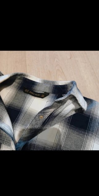 Camisa Zara cuadros azul y blanco