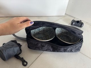 Set de 2 cuencos para mascotas y bolsa