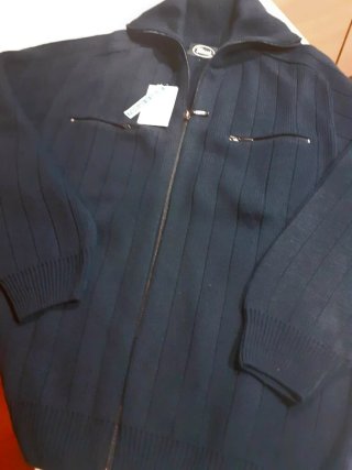 Jersey punto azul marino cremallera corta, petacho
