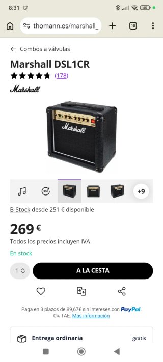 Marshall DSL1 Amplificador Combo  Guitarrra