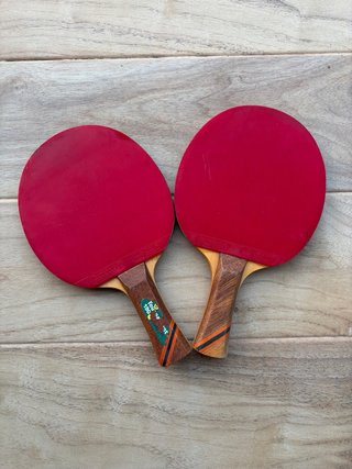 Red de ping pong y 2 raquetas