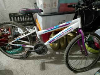 Bicicleta NEWSTAR blanca y morada