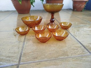 Juego Postre Vintage Luminarc Comète Años 70