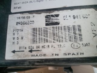 FARO DERECHO SEAT IBIZA (6L1) Signo