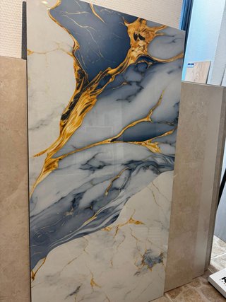 Azulejo 60x120 Pulido Diseño Mármol Dorado