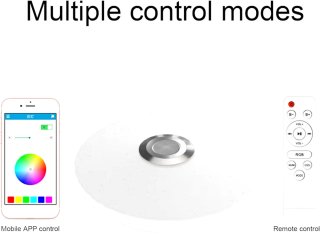 Luz LED techo con altavoz, mando y app
