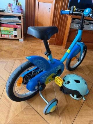Bicicleta infantil azul 3-5 años + casco