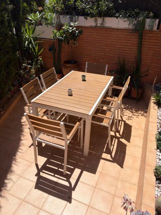 Mesa y sillas de jardín extensible SKLUM