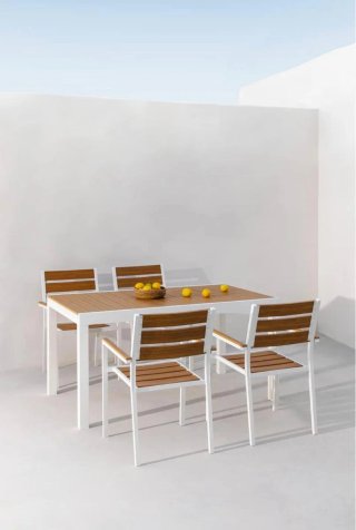 Mesa y sillas de jardín extensible SKLUM