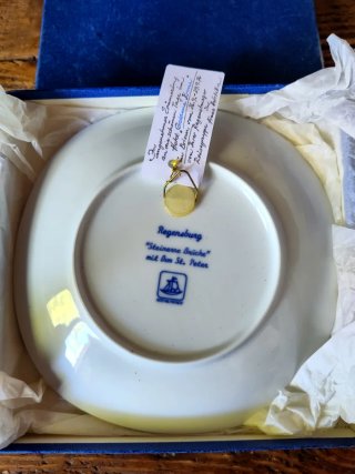 Piatto Muro Porcellana Blu Bianco