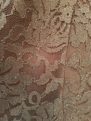 Tubino in macramè/lamé oro rosa  degrada in grigio