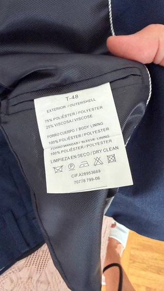 Traje de caballero azul