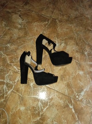 Sandalias tacón negras talla 39