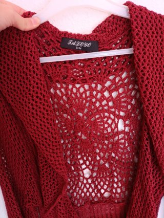 Cárdigan de punto rojo mujer