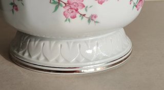 Jarrón/ macetero EME porcelana flores rosas