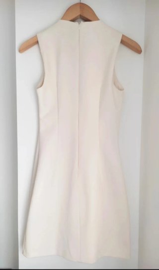 Vestido Zara Beige con Hebilla Marrón