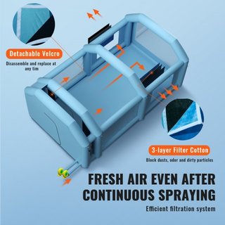Tienda de Pintura para Autos Inflable 792 cm x 457 cm x 335 cm Sistema de Filtro 2 Ventiladores