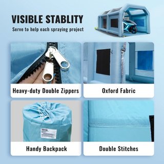 Tienda de Pintura para Autos Inflable 792 cm x 457 cm x 335 cm Sistema de Filtro 2 Ventiladores