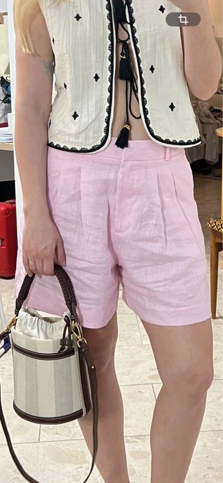 Pantalones cortos de lino rosa Talla L