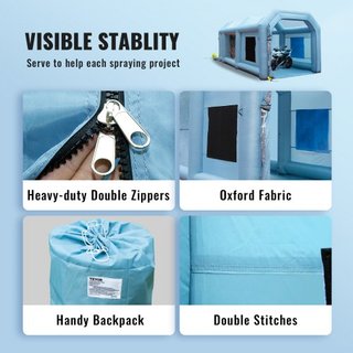 Tienda de Pintura Inflable para Automóviles 610 cm x 305 cm x 244 cm Sistema de Filtro 2 Ventiladores
