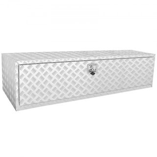 Caja de Camión Bajo, 1524 x 610 x 610 mm Caja de Almacenamiento para Pickup, Caja de Herramientas de Aluminio de Placa de Diamante de Alta Resistencia con Cerradura y Llaves, Caja de Almacenamient...
