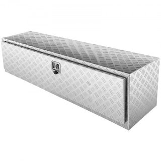 Caja de Camión Bajo, 1524 x 610 x 610 mm Caja de Almacenamiento para Pickup, Caja de Herramientas de Aluminio de Placa de Diamante de Alta Resistencia con Cerradura y Llaves, Caja de Almacenamient...