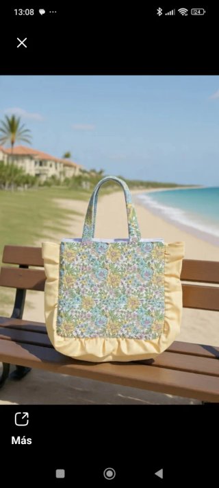 Bolso de playa multicolor y amarillo