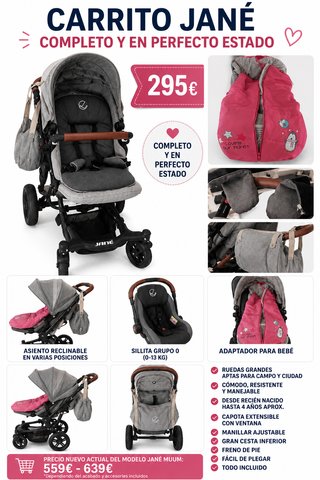 Carrito Jané Muum Completo + Grupo 0